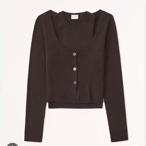 Abercrombie Scuba sweater tank and cardigan set